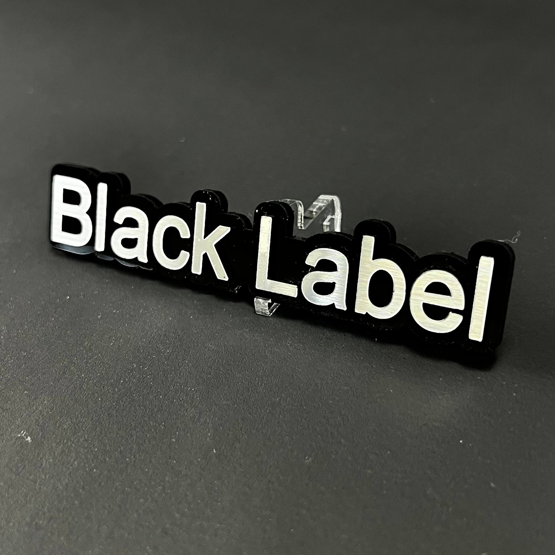 1PC Black Label 3D Acrylic Badge - Car Truck Emblem Fender Sticker