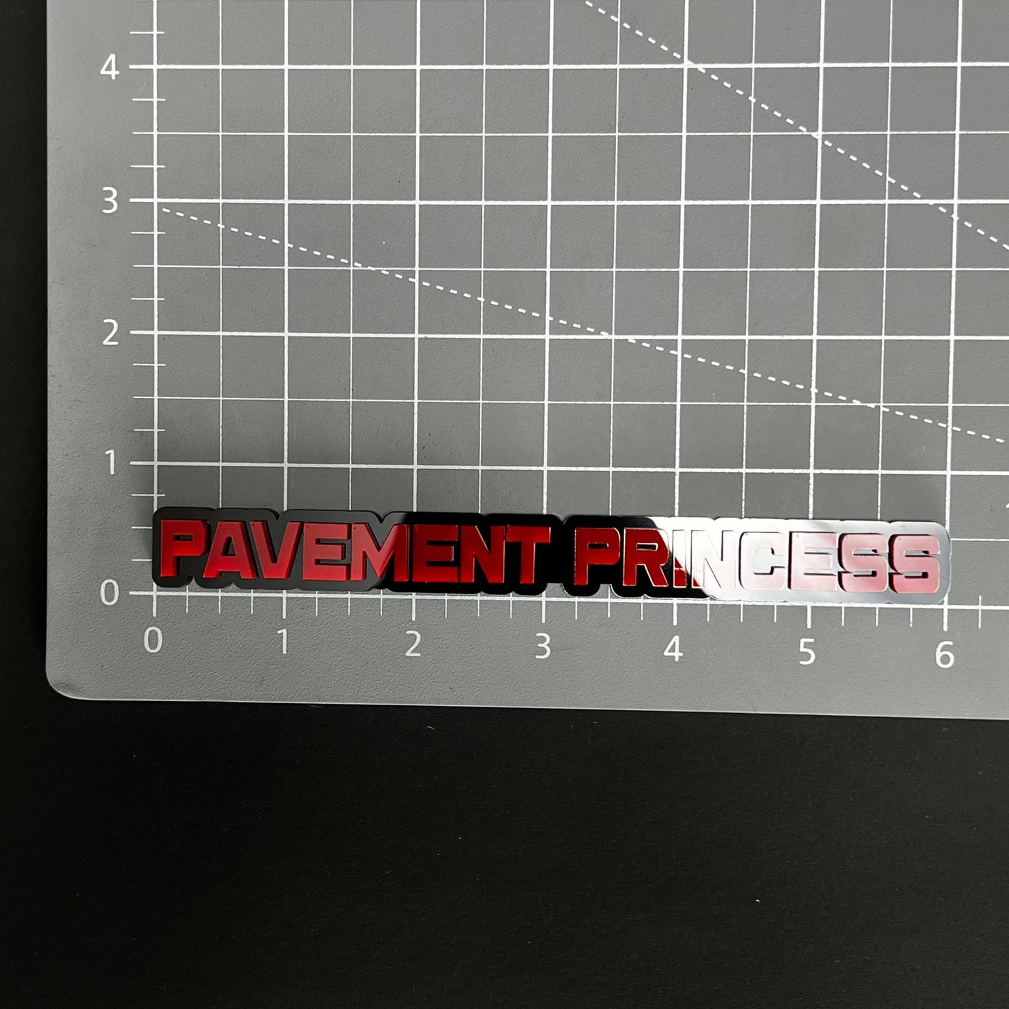 1PC PAVEMENT PRINCESS 3D Acrylic Badge - Car Truck Emblem Fender Sticker