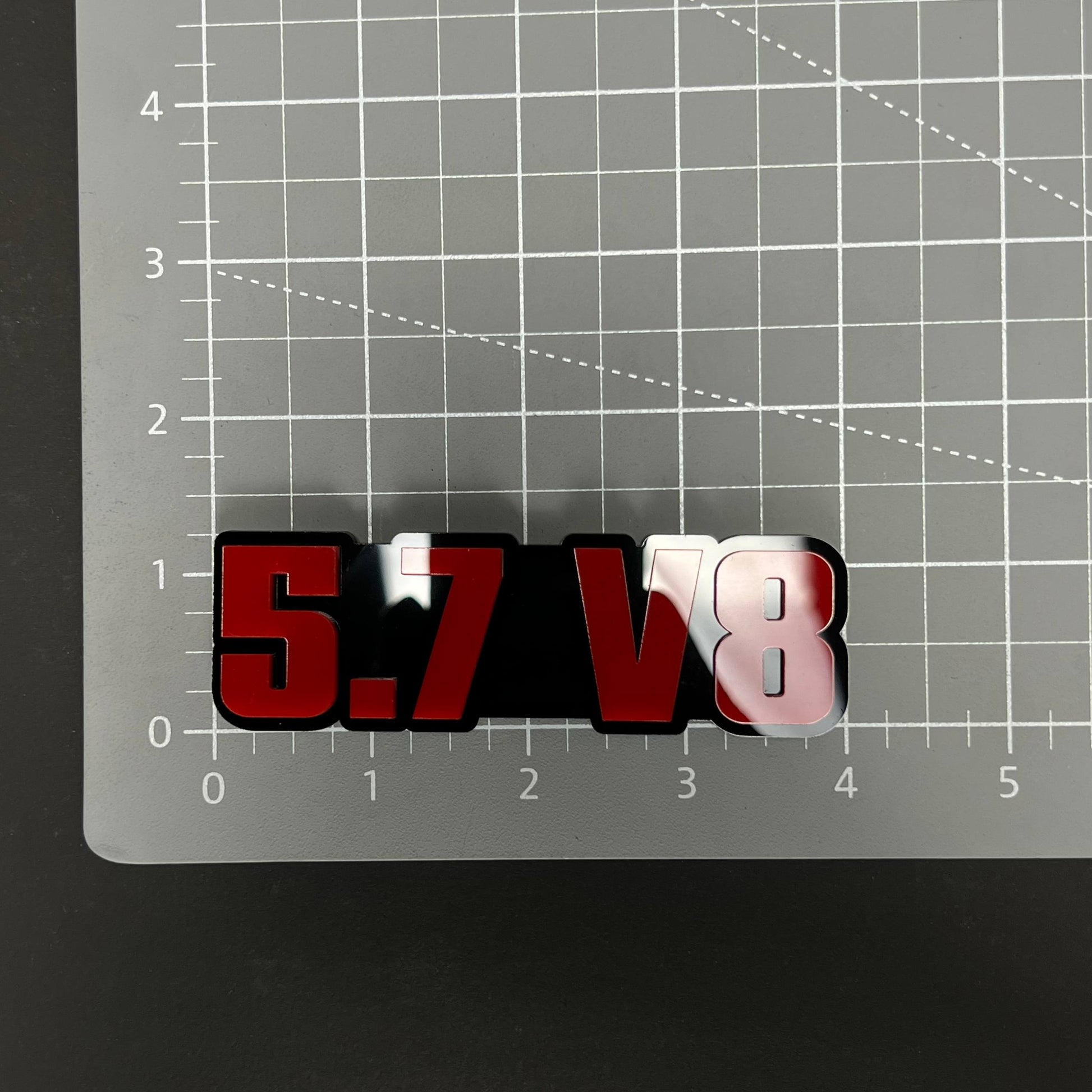 1PC 5.7 V8 3D Acrylic Badge - Car Truck Emblem Fender Tailgate Trunk Sticker
