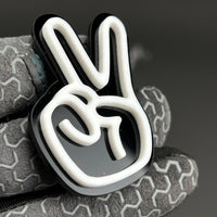 1PC Peace Hand 3D Acrylic Badge - Car Truck Emblem Fender Tailgate Trunk Sticker