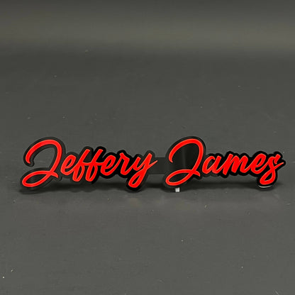 1PC Jeffery James 3D Acrylic Badge - Car Truck Emblem Fender Sticker