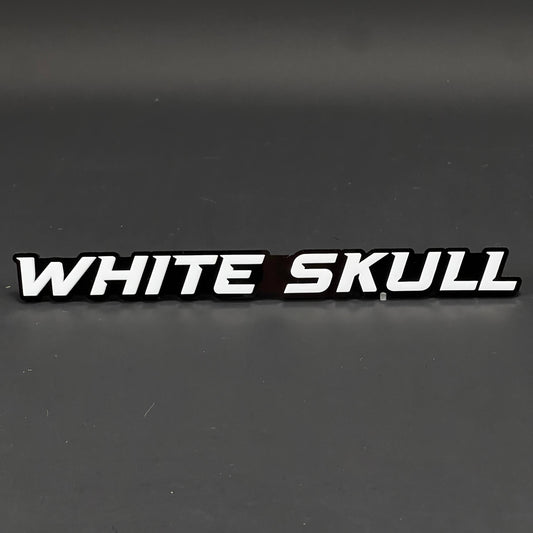 1PC WHITE SKULL 3D Acrylic Badge - Car Truck Emblem Fender Sticker