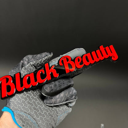 1PC Black Beauty 3D Acrylic Badge - Car Truck Emblem Fender Sticker