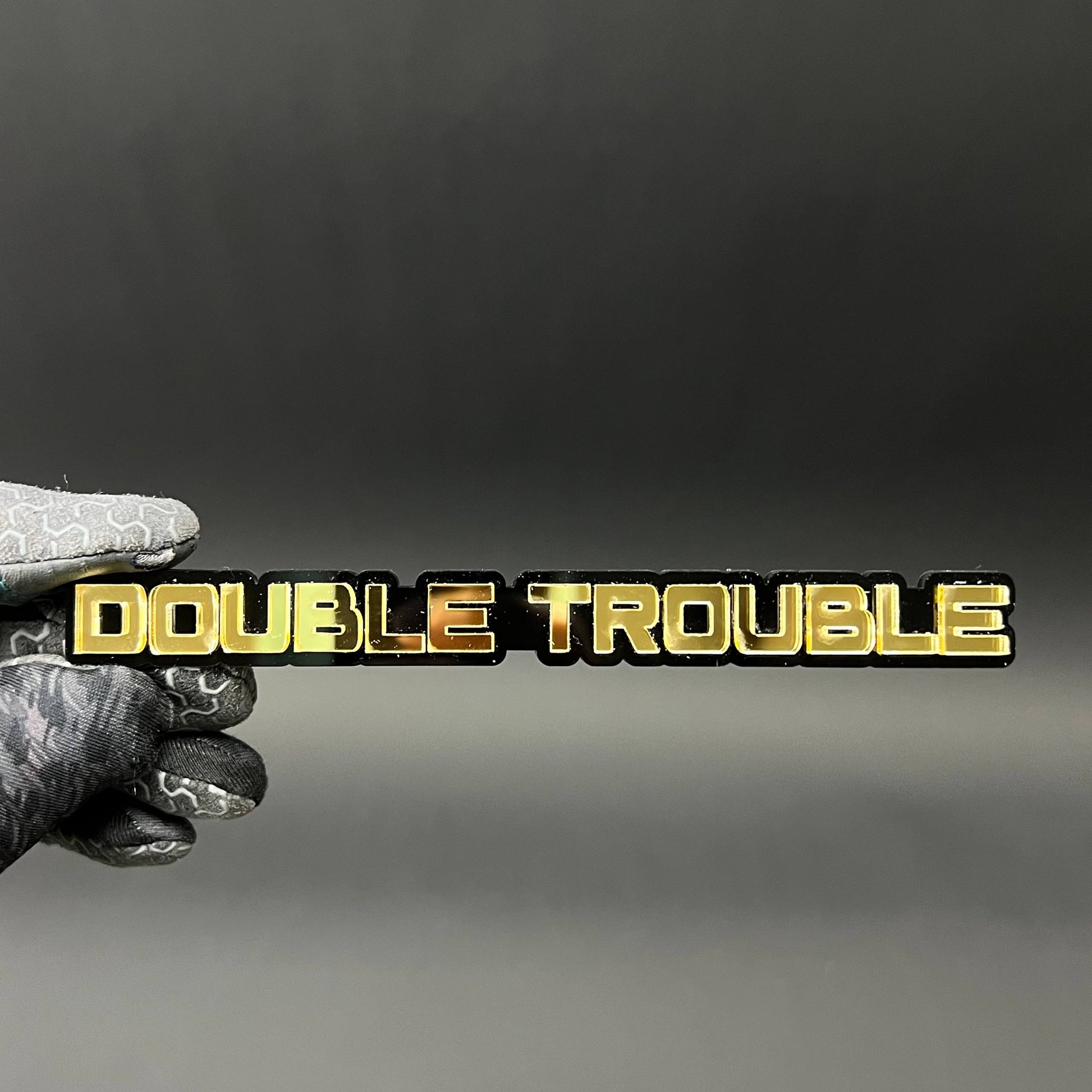 1PC DOUBLE TROUBLE 3D Acrylic Badge - Car Truck Emblem Fender Sticker