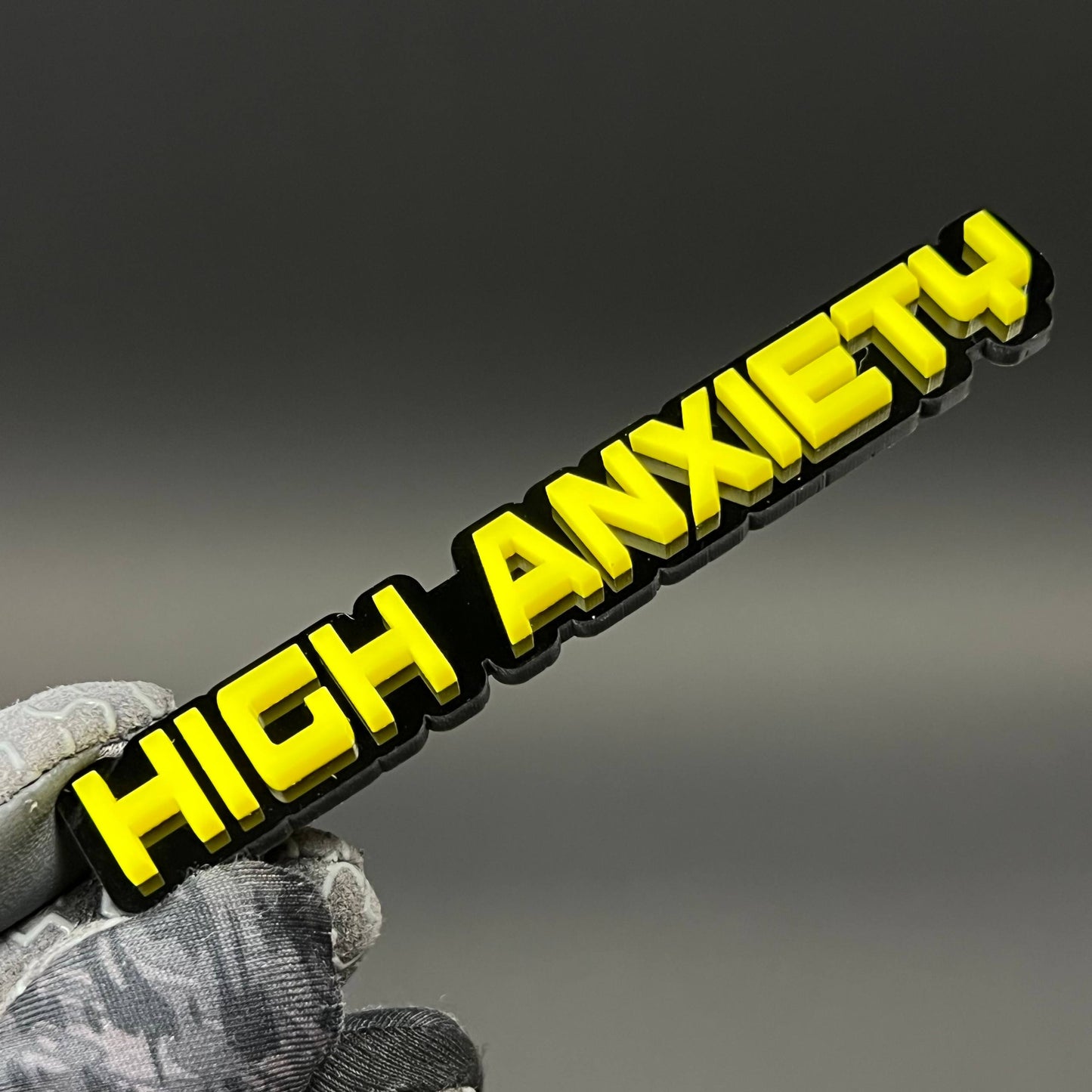 1PC HIGH ANXIETY 3D Acrylic Badge - Car Truck Emblem Fender Sticker