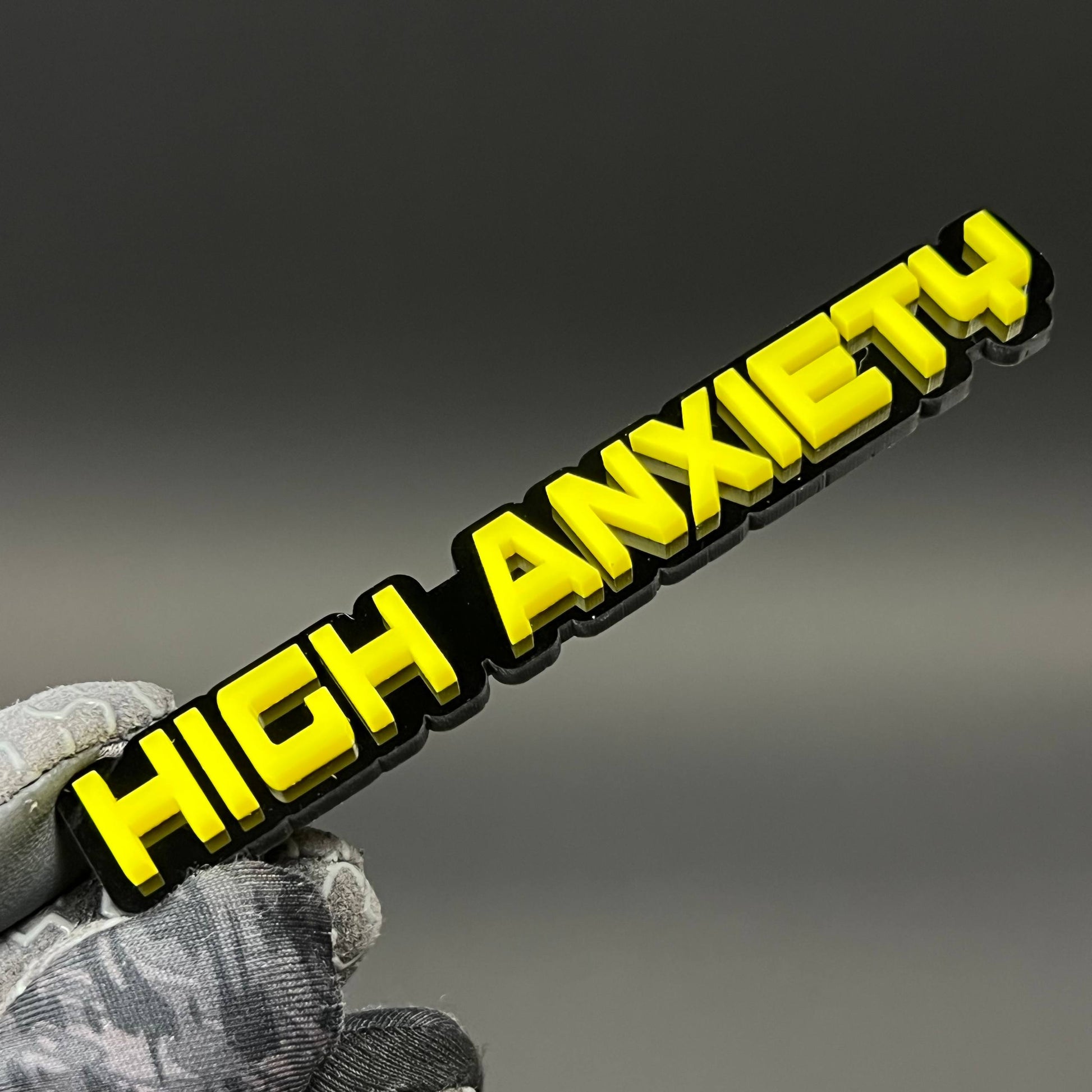 1PC HIGH ANXIETY 3D Acrylic Badge - Car Truck Emblem Fender Sticker