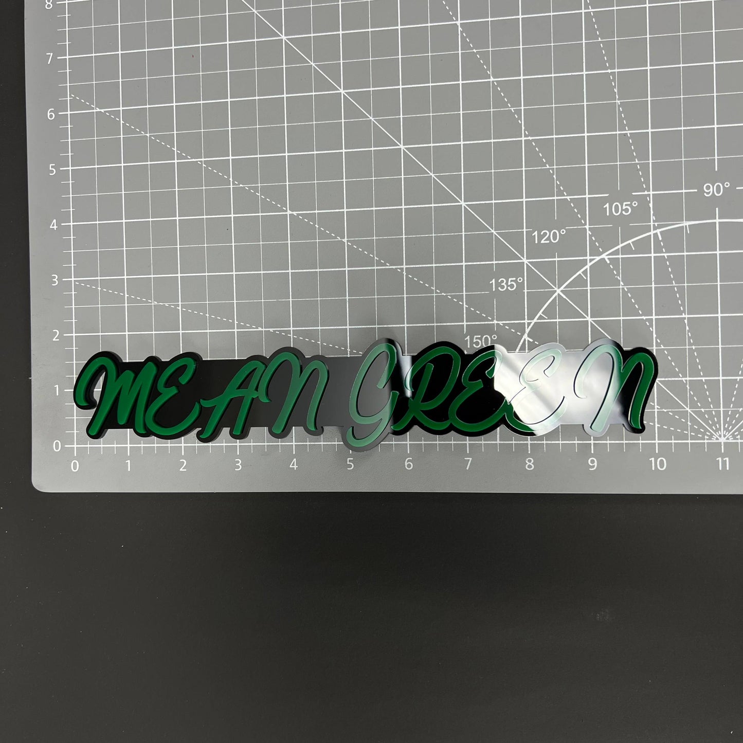 1PC MEAN GREEN 3D Acrylic Badge - Car Truck Emblem Fender Tailgate Trunk Sticker
