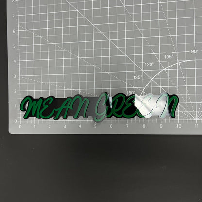 1PC MEAN GREEN 3D Acrylic Badge - Car Truck Emblem Fender Tailgate Trunk Sticker