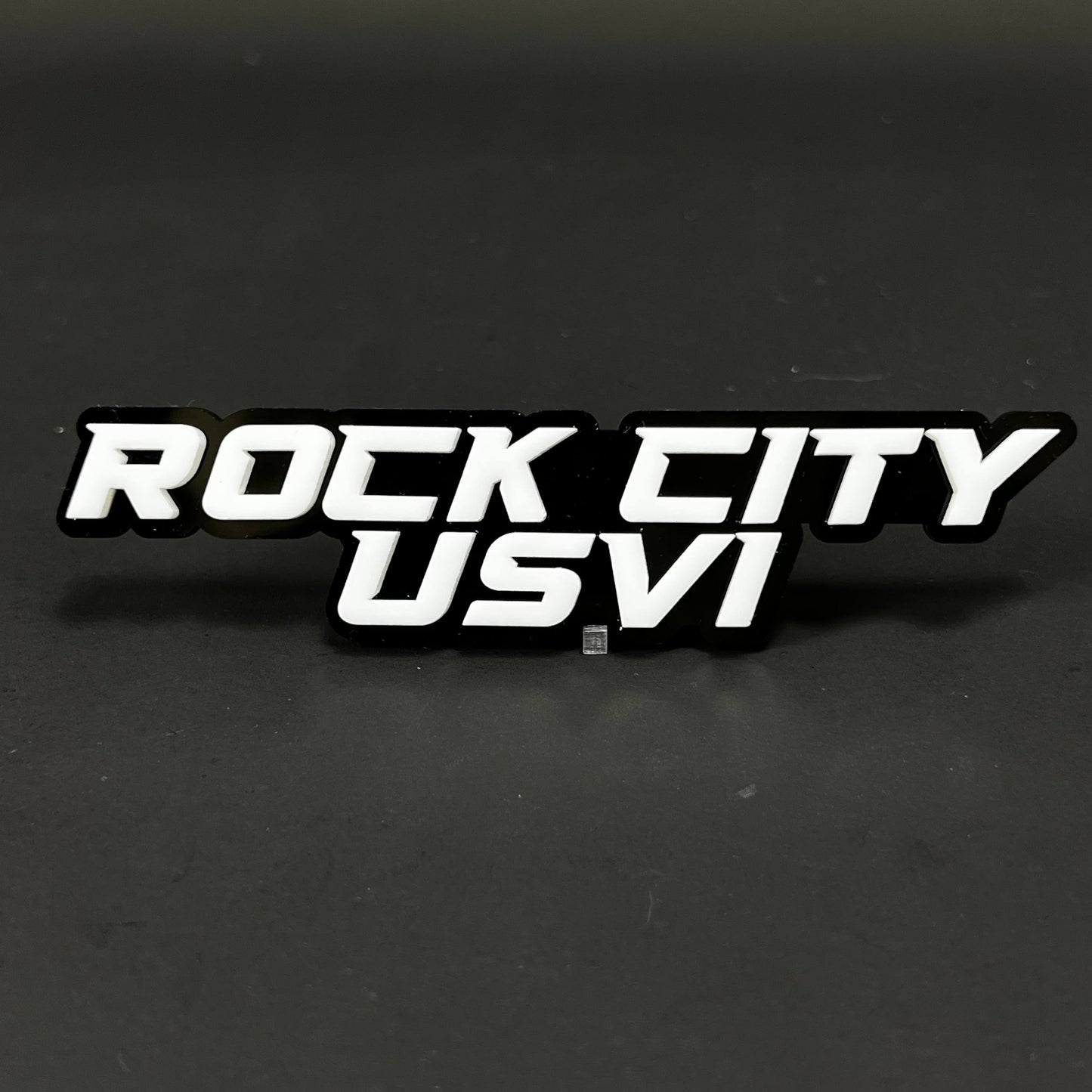 1PC ROCK CITY USVI 3D Acrylic Badge - Car Truck Emblem Fender Sticker