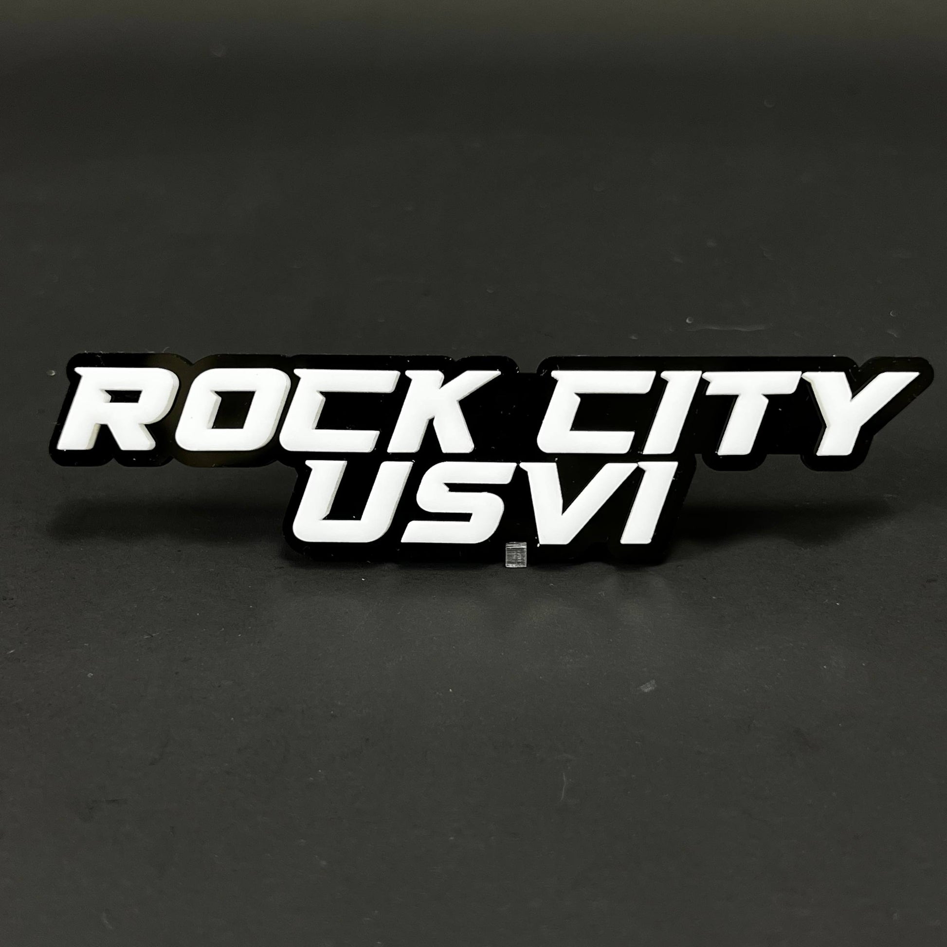 1PC ROCK CITY USVI 3D Acrylic Badge - Car Truck Emblem Fender Sticker