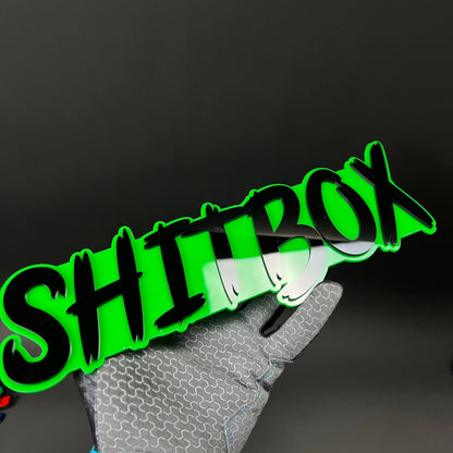 1PC SHITBOX 3D Acrylic Badge - Car Truck Emblem Fender Tailgate Trunk Sticker