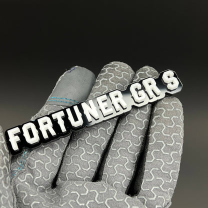 1PC FORTUNER GR S 3D Acrylic Badge - Car Truck Emblem Fender Tailgate Trunk Sticker