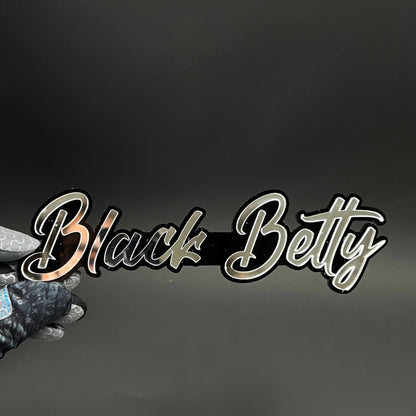 1PC Black Betty 3D Acrylic Badge - Car Truck Emblem Fender Sticker