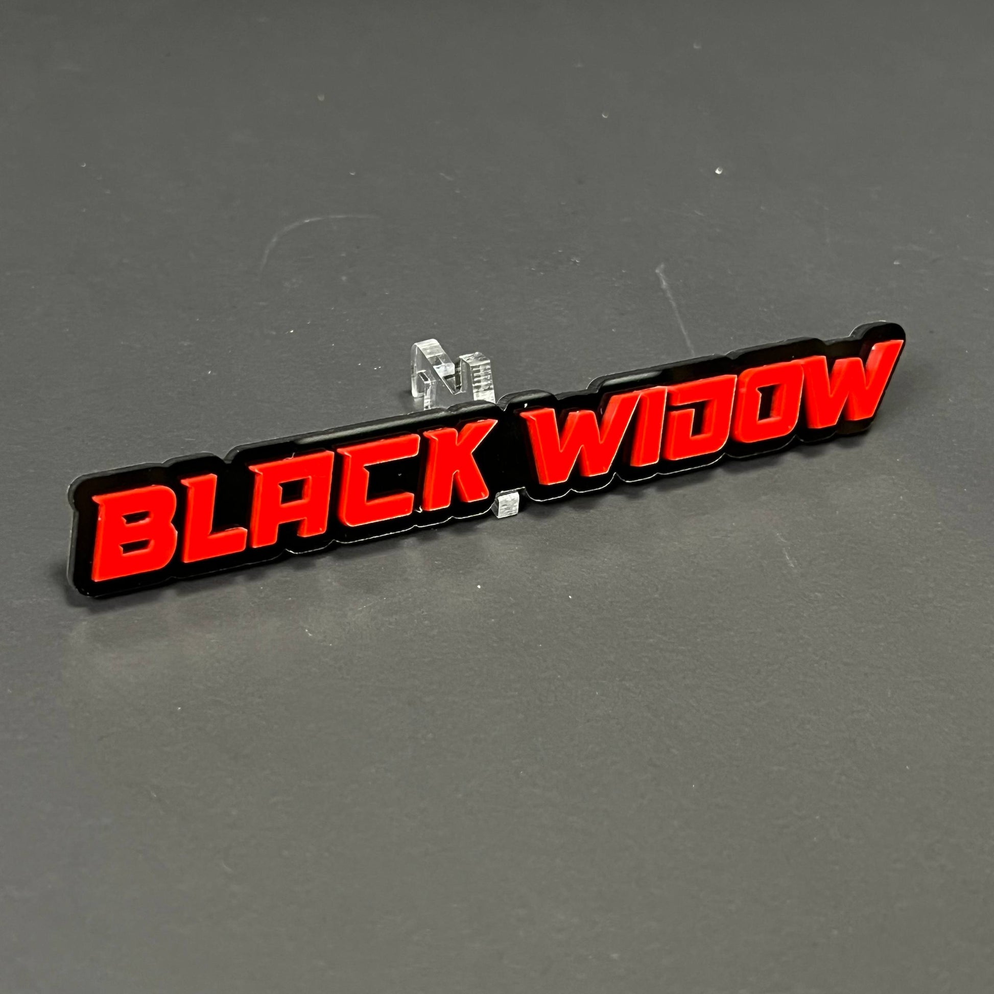 1PC BLACK WIDOW 3D Acrylic Badge - Car Truck Emblem Fender Sticker