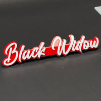 1PC BLACK WIDOW 3D Acrylic Badge - Car Truck Emblem Fender Sticker