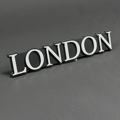 1PC LONDON (White) 3D Acrylic Badge - Car Truck Emblem Fender Tailgate Trunk Sticker