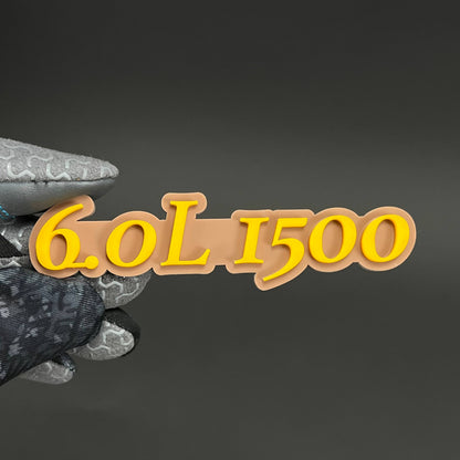 1PC 6.0L 1500 3D Acrylic Badge - Car Truck Emblem Fender Tailgate Trunk Sticker