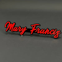 1PC Mary Francis 3D Acrylic Badge - Car Truck Emblem Fender Sticker