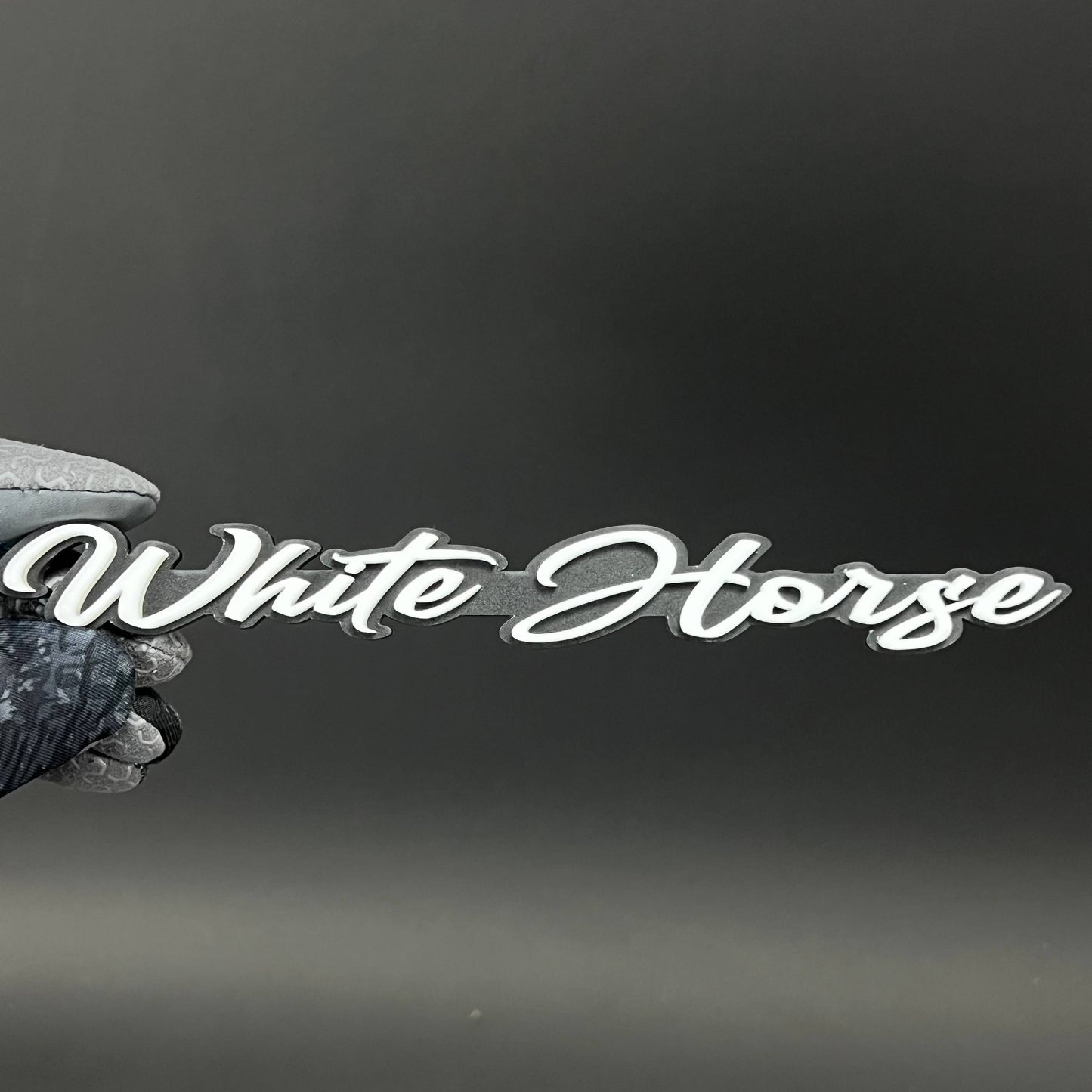 1PC White Horse 3D Acrylic Badge - Car Truck Emblem Fender Sticker