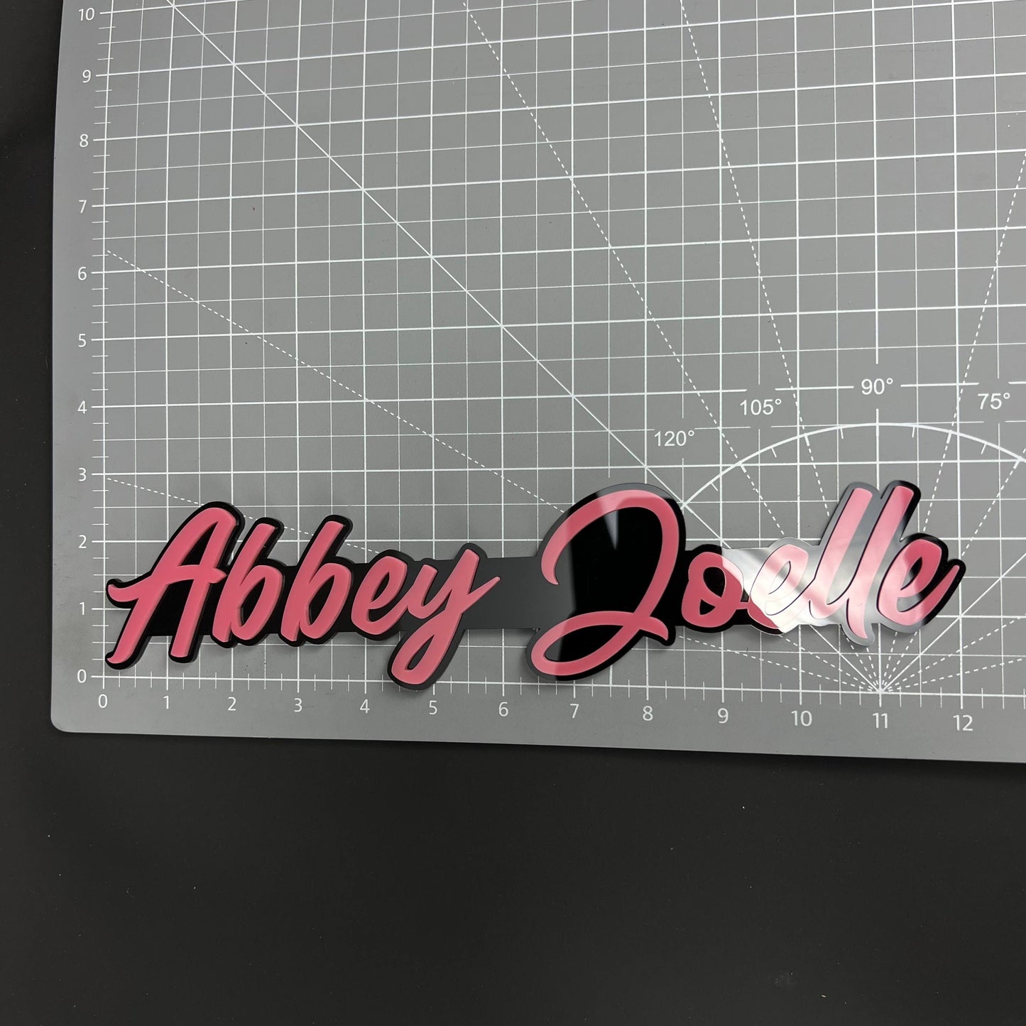 1PC Abbey Joelle 3D Acrylic Badge - Car Truck Emblem Fender Sticker
