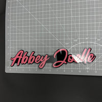 1PC Abbey Joelle 3D Acrylic Badge - Car Truck Emblem Fender Sticker