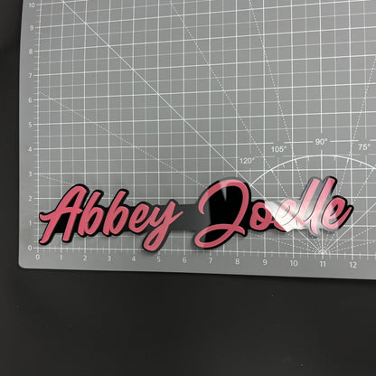 1PC Abbey Joelle 3D Acrylic Badge - Car Truck Emblem Fender Sticker