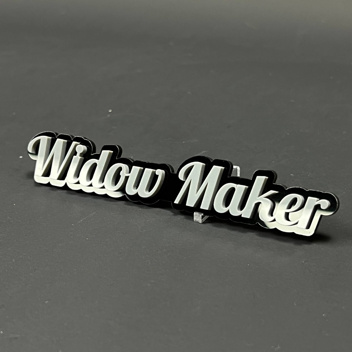 1PC Widow Maker (White) 3D Acrylic Badge - Car Truck Emblem Fender Sticker