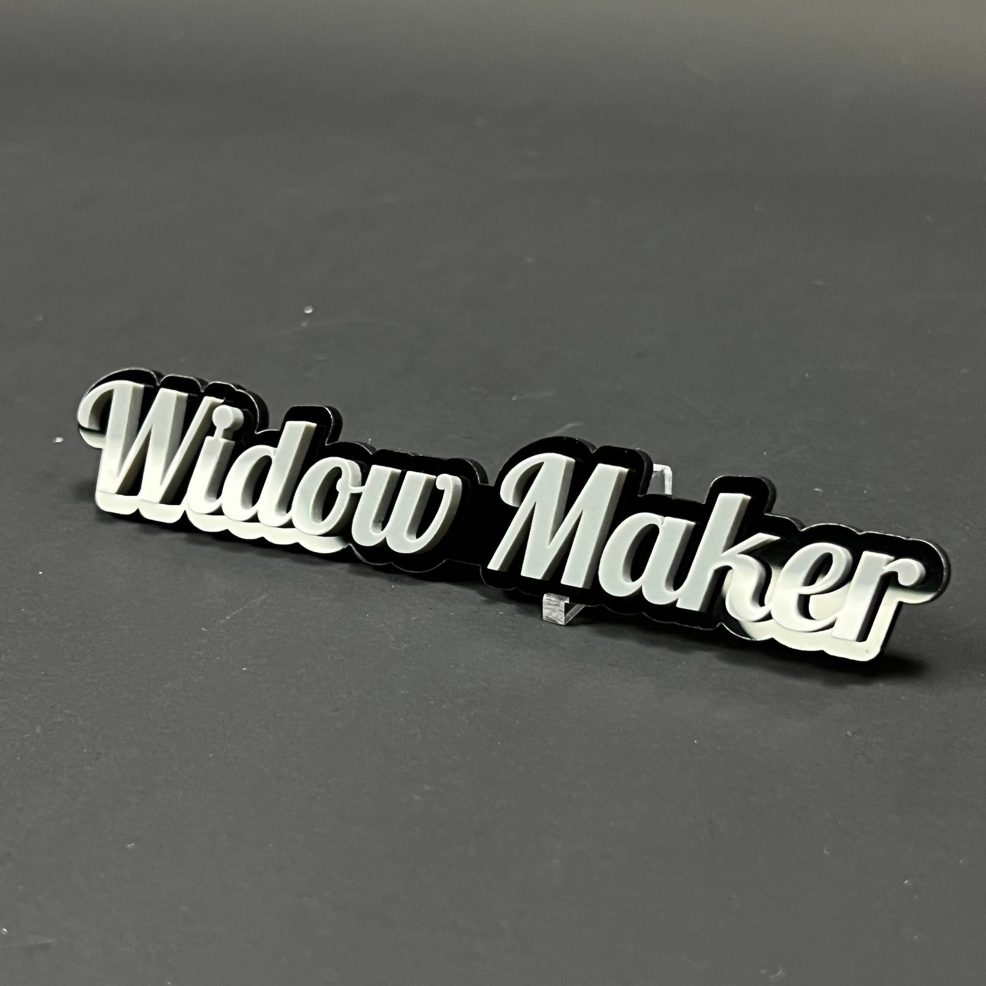 1PC Widow Maker (White) 3D Acrylic Badge - Car Truck Emblem Fender Sticker
