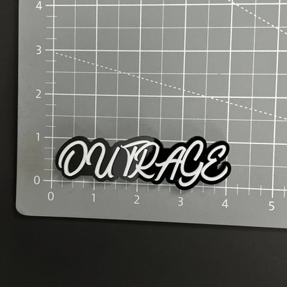 1PC OUTRAGE 3D Acrylic Badge - Car Truck Emblem Fender Tailgate Trunk Sticker
