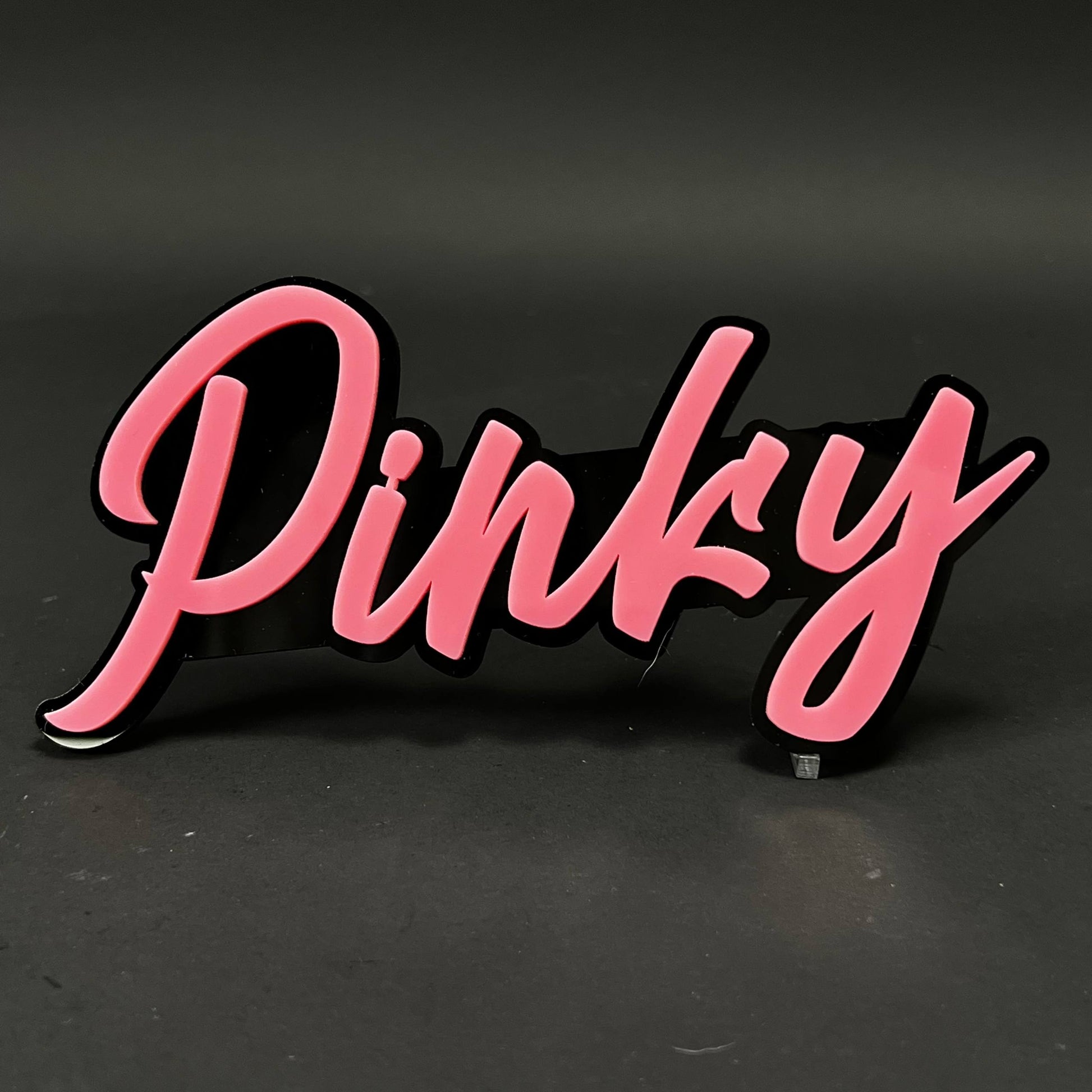 1PC Pinky 3D Acrylic Badge - Car Truck Emblem Fender Tailgate Trunk Sticker