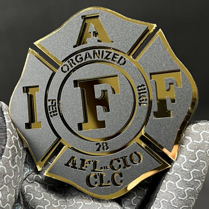 1PC IAFF Firefighter Cross 3D Acrylic Badge - Car Truck Emblem Fender Sticker