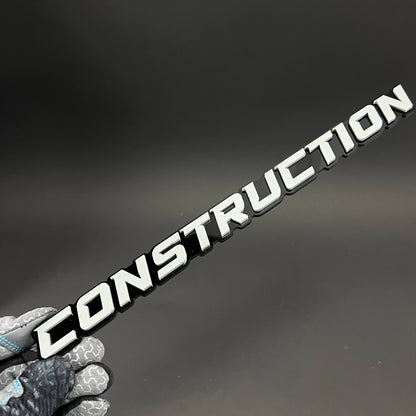 1PC CONSTRUCTION 3D Acrylic Badge - Car Truck Emblem Fender Sticker