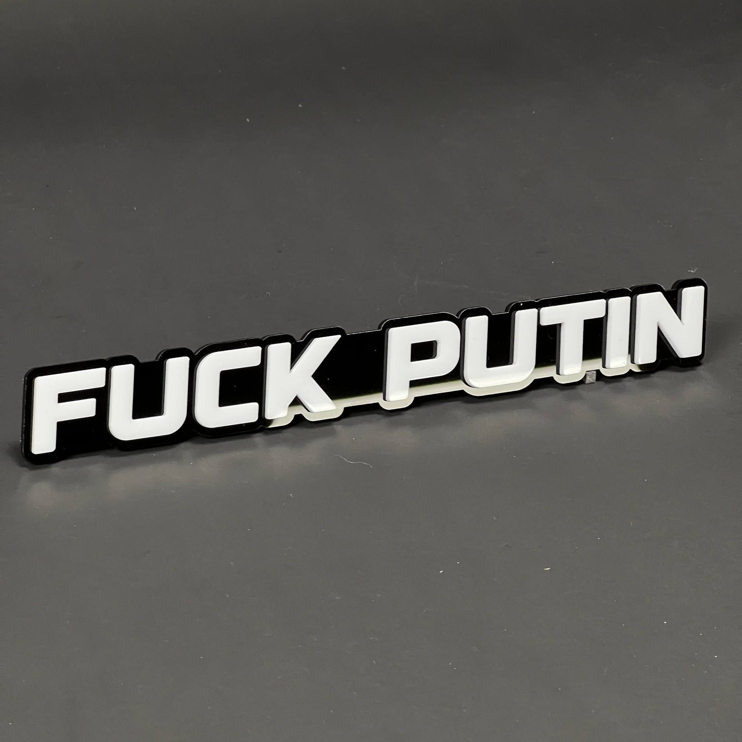 1PC FUCK PUTIN 3D Acrylic Badge - Car Truck Emblem Fender Tailgate Trunk Sticker