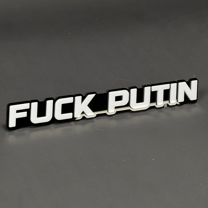 1PC FUCK PUTIN 3D Acrylic Badge - Car Truck Emblem Fender Tailgate Trunk Sticker