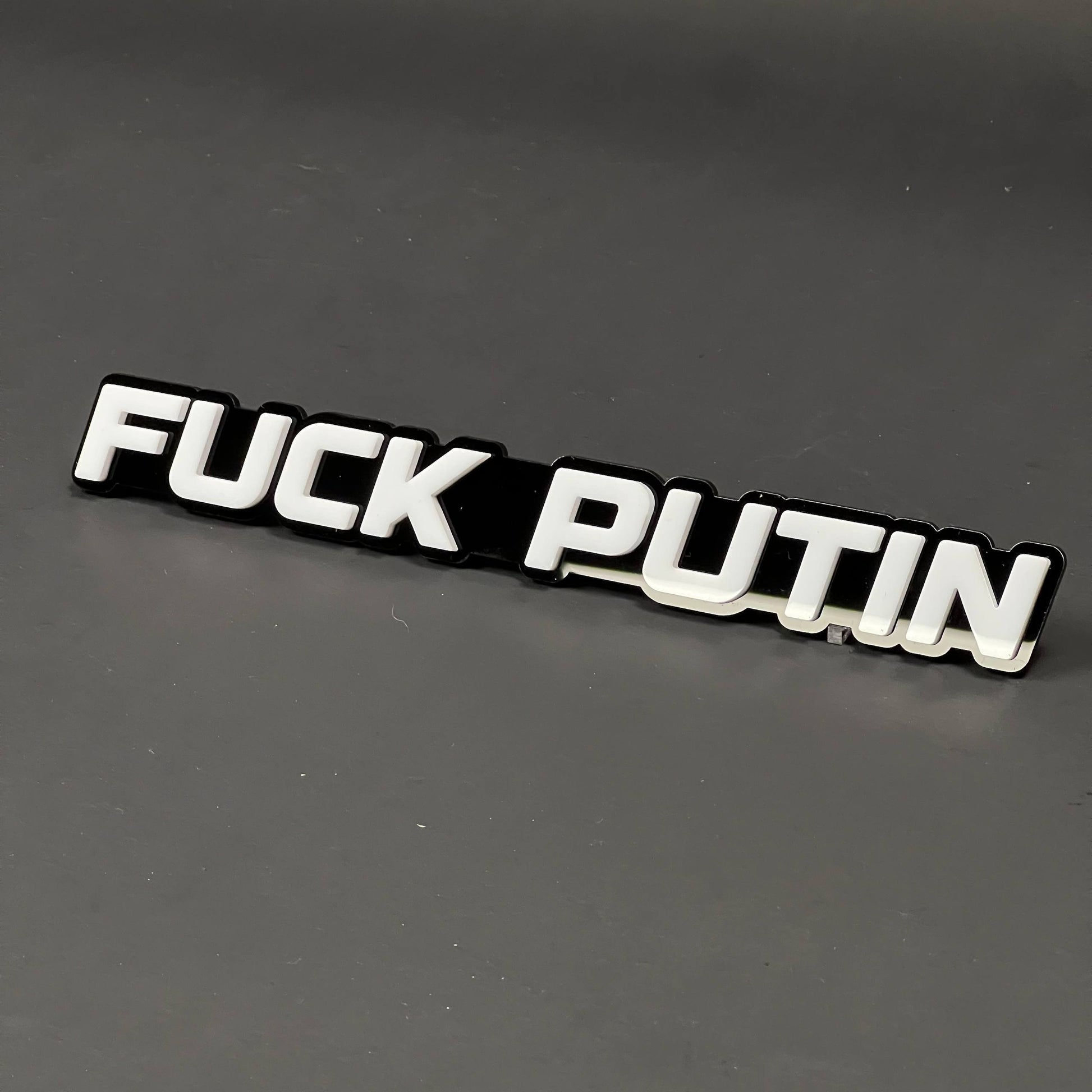 1PC FUCK PUTIN 3D Acrylic Badge - Car Truck Emblem Fender Tailgate Trunk Sticker