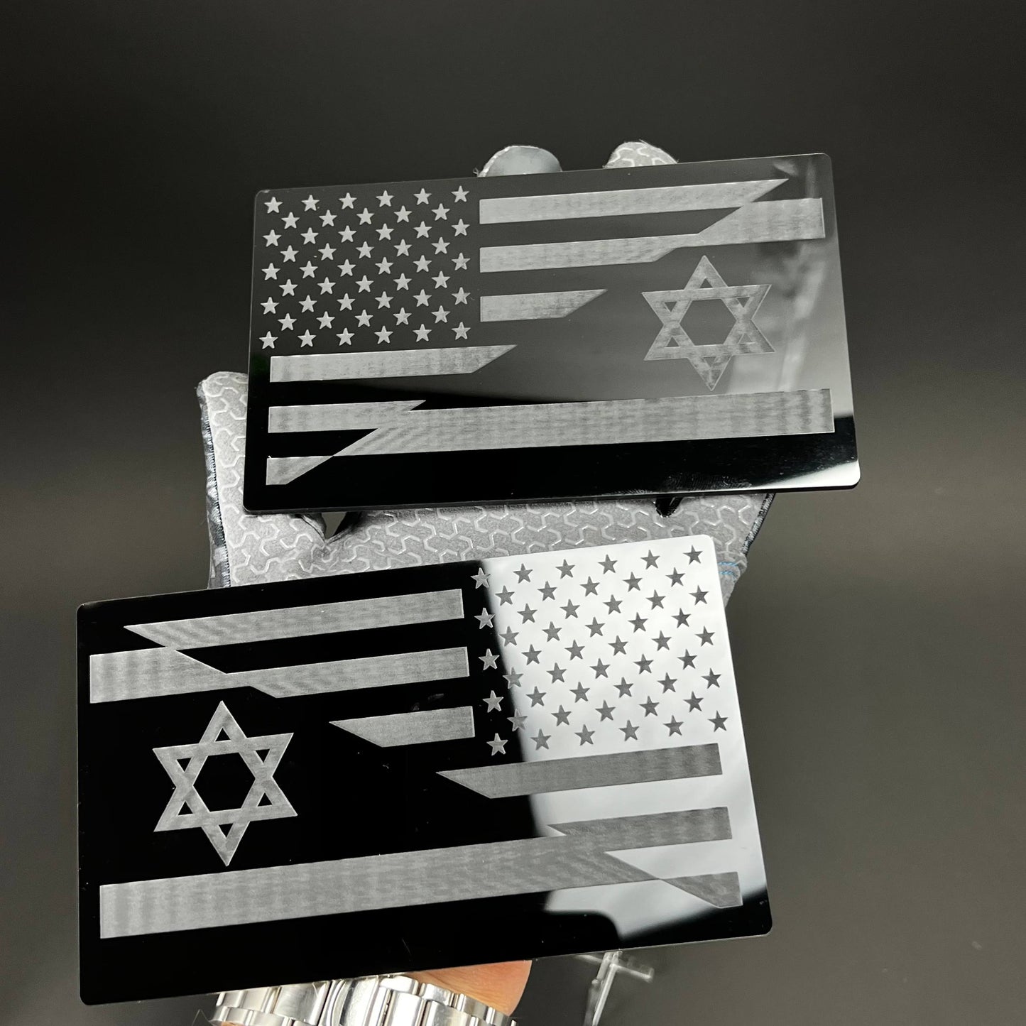 1PC USA Israel Flag 3D Acrylic Badge - Car Truck Emblem Fender Sticker