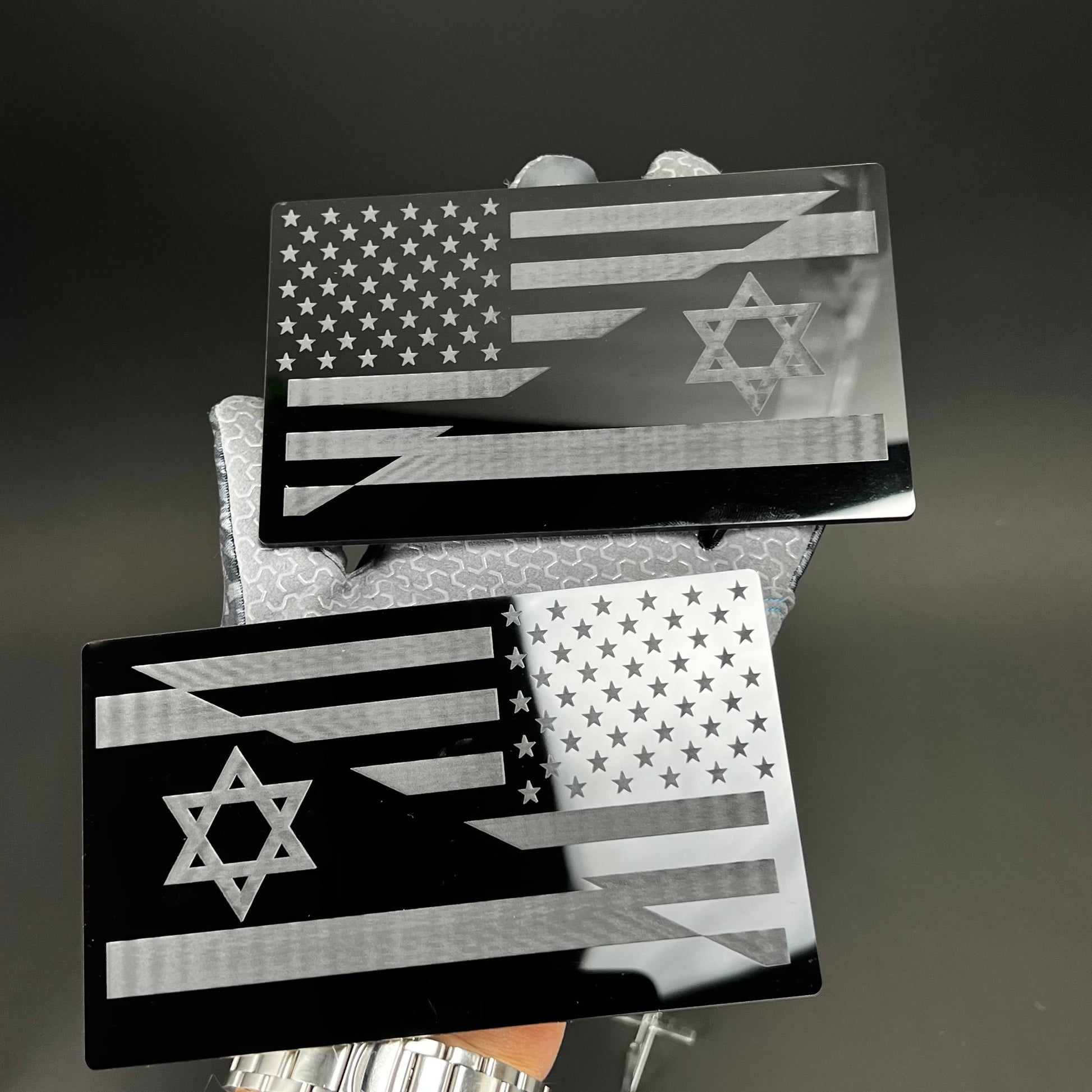 1PC USA Israel Flag 3D Acrylic Badge - Car Truck Emblem Fender Sticker