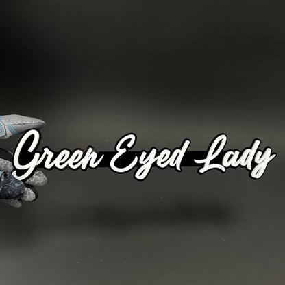 1PC Green Eyed Lady 3D Acrylic Badge - Car Truck Emblem Fender Sticker