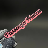 1PC Passenger Princess 3D Acrylic Badge - Car Truck Emblem Fender Sticker