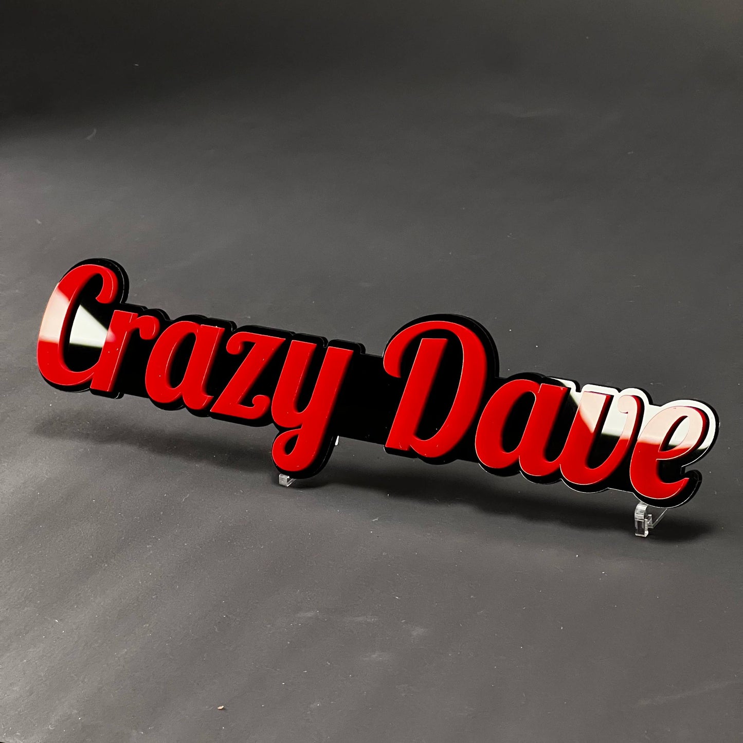1PC Crazy Dave 3D Acrylic Badge - Car Truck Emblem Fender Tailgate Trunk Sticker
