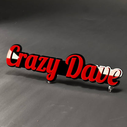 1PC Crazy Dave 3D Acrylic Badge - Car Truck Emblem Fender Tailgate Trunk Sticker