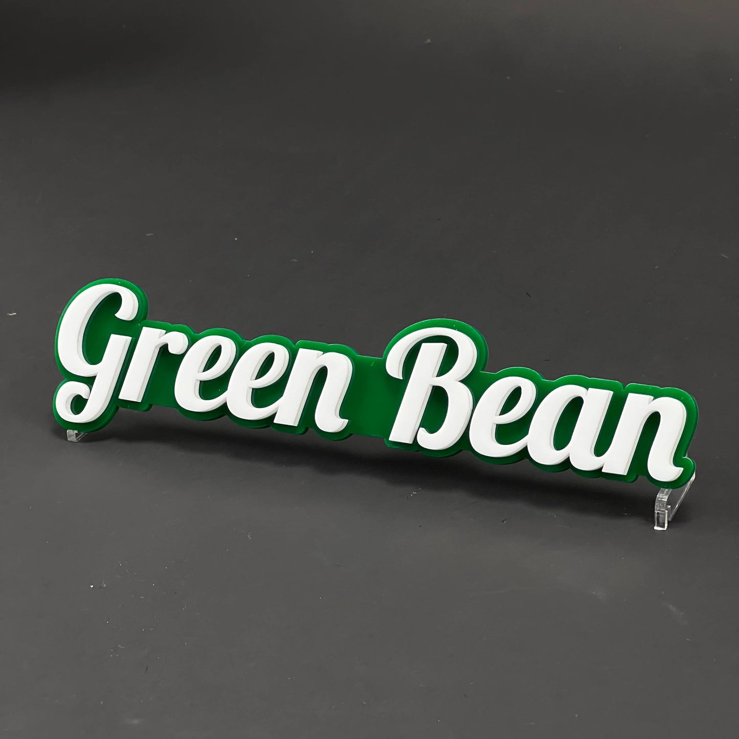 1PC Green Bean 3D Acrylic Badge - Car Truck Emblem Fender Tailgate Trunk Sticker