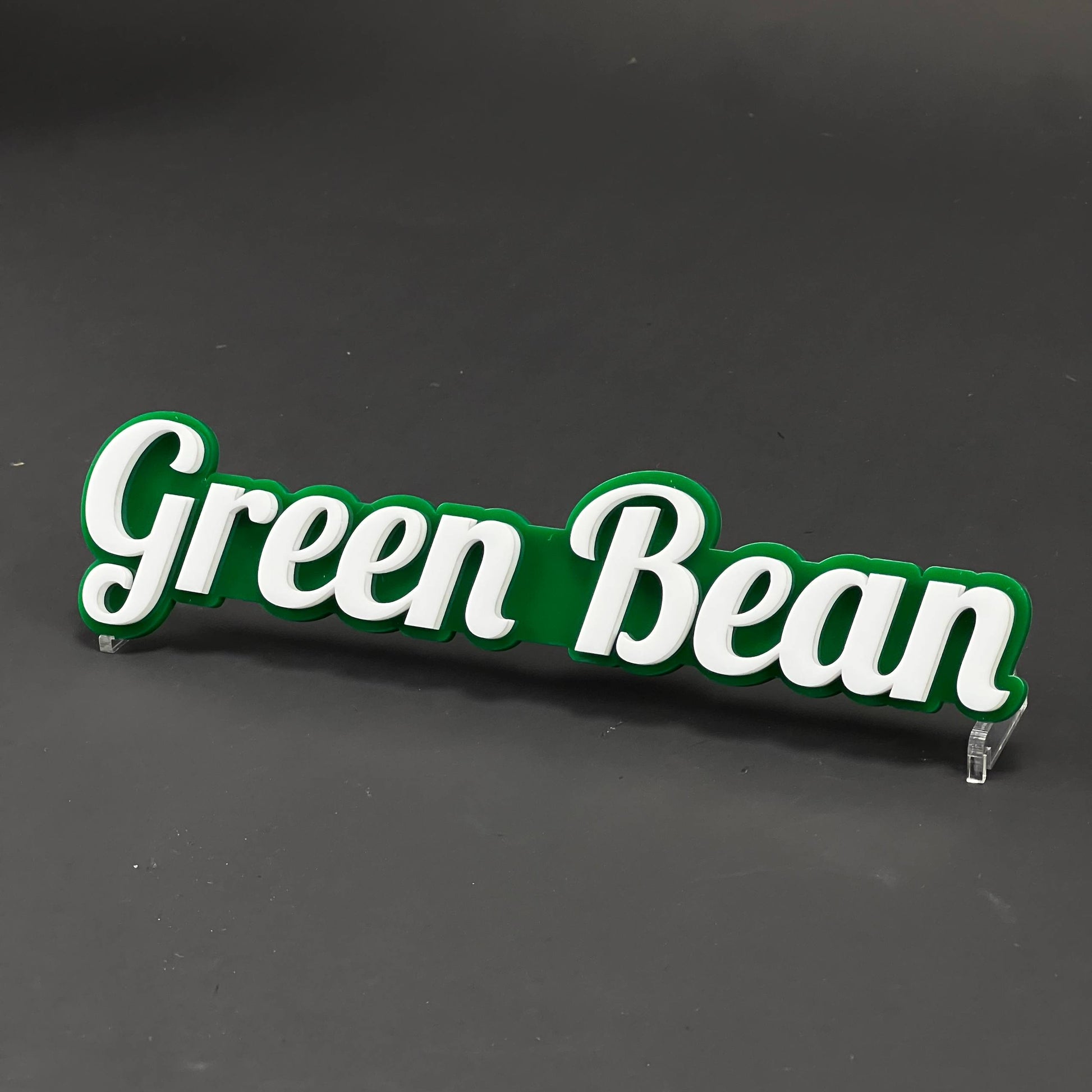 1PC Green Bean 3D Acrylic Badge - Car Truck Emblem Fender Tailgate Trunk Sticker