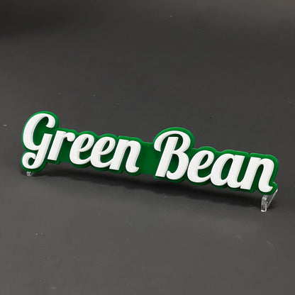 1PC Green Bean 3D Acrylic Badge - Car Truck Emblem Fender Tailgate Trunk Sticker