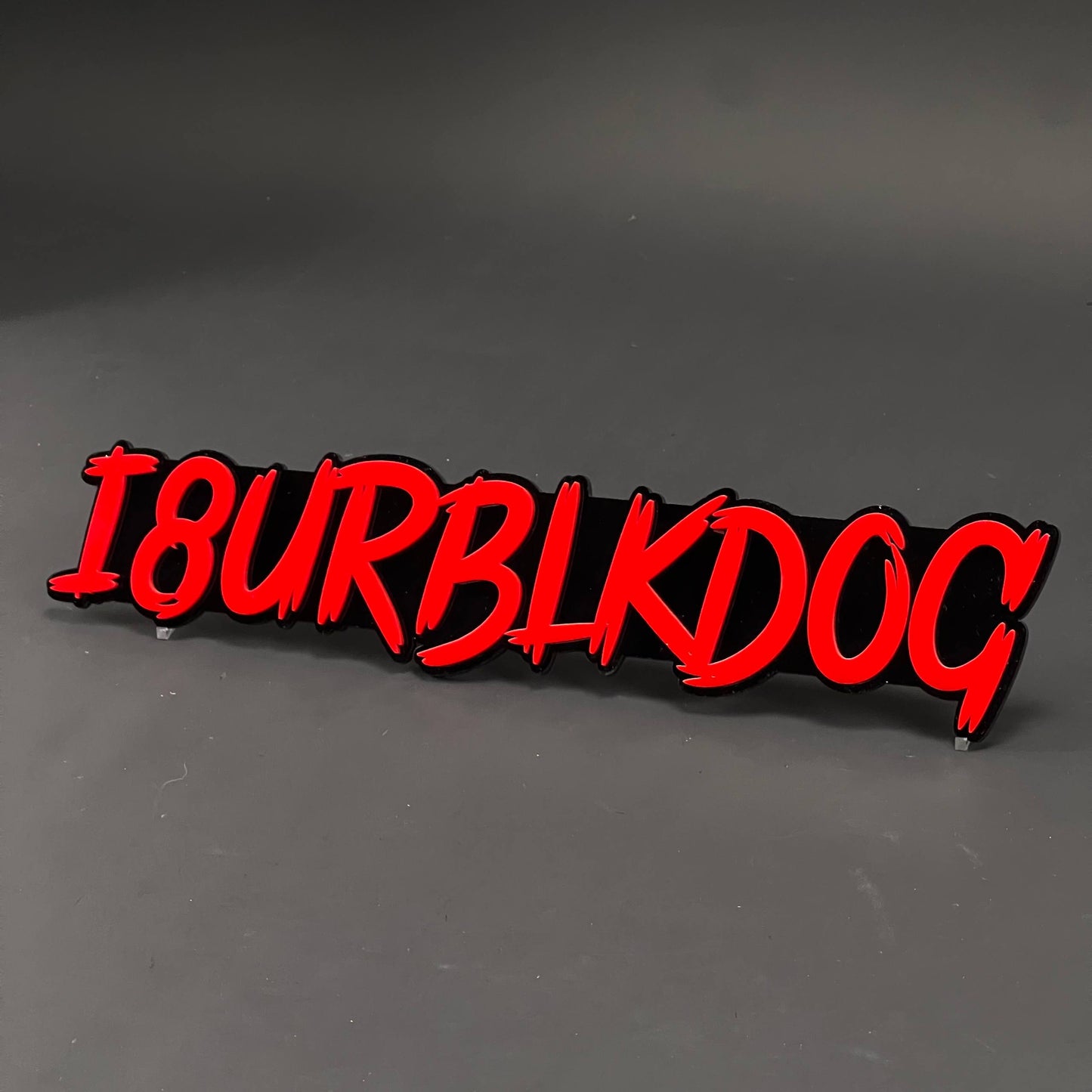 1PC I8URBLKDOG 3D Acrylic Badge - Car Truck Emblem Fender Tailgate Trunk Sticker