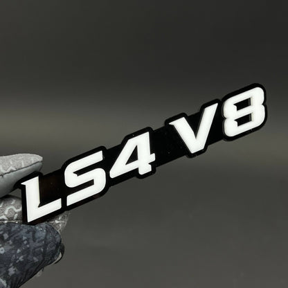1PC LS4 V8 3D Acrylic Badge - Car Truck Emblem Fender Tailgate Trunk Sticker