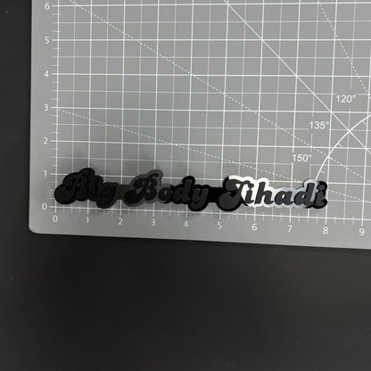 1PC Big Body Jihadi 3D Acrylic Badge - Car Truck Emblem Fender Sticker