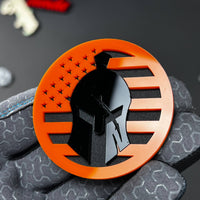 1PC Spartan Flag Emblem 3D Acrylic Badge - Car Truck Emblem Fender Sticker