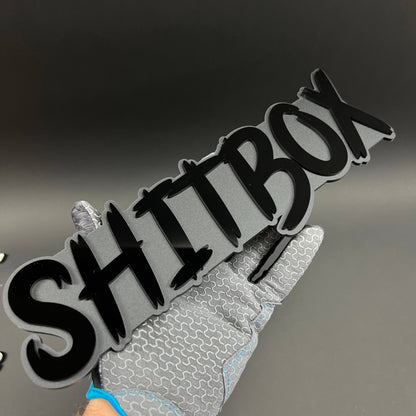 1PC SHITBOX 3D Acrylic Badge - Car Truck Emblem Fender Tailgate Trunk Sticker