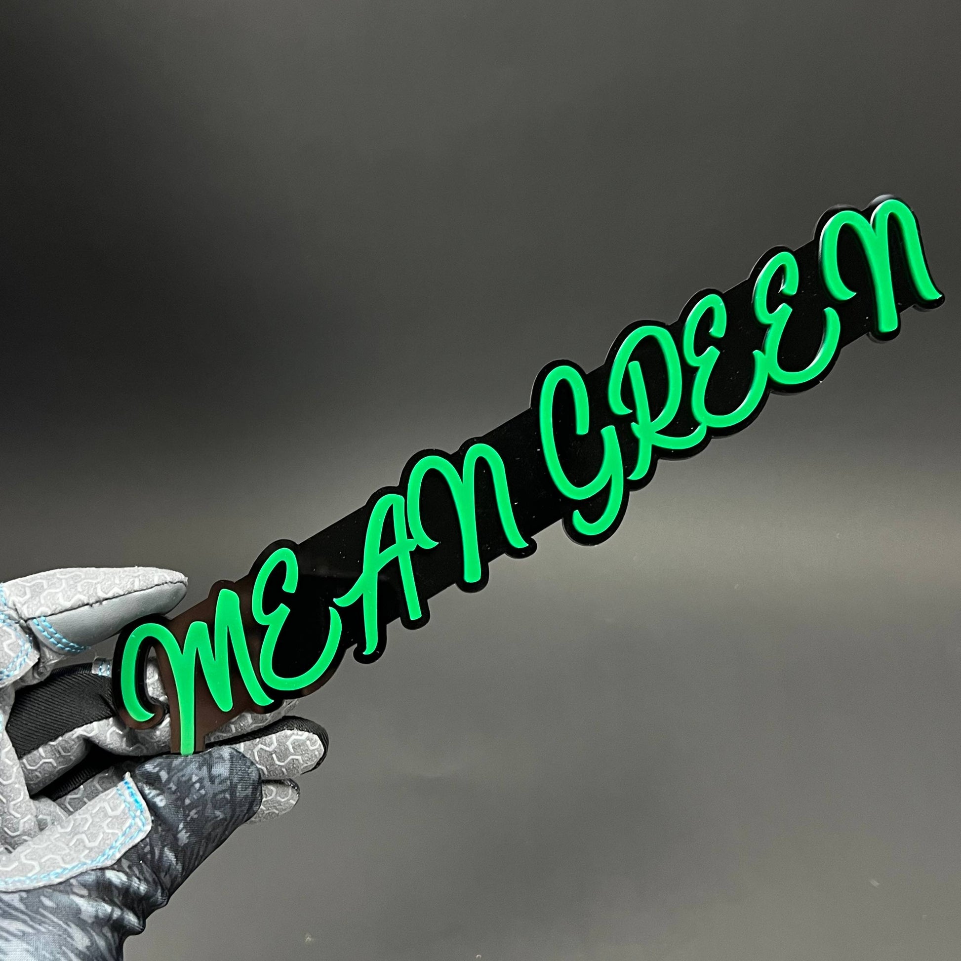1PC MEAN GREEN 3D Acrylic Badge - Car Truck Emblem Fender Tailgate Trunk Sticker